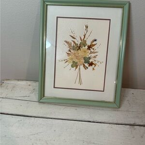 Floral Art in Green Frame